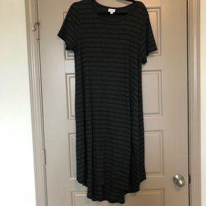 Charcoal and Black Striped Carly (LuLaRoe) NWOT